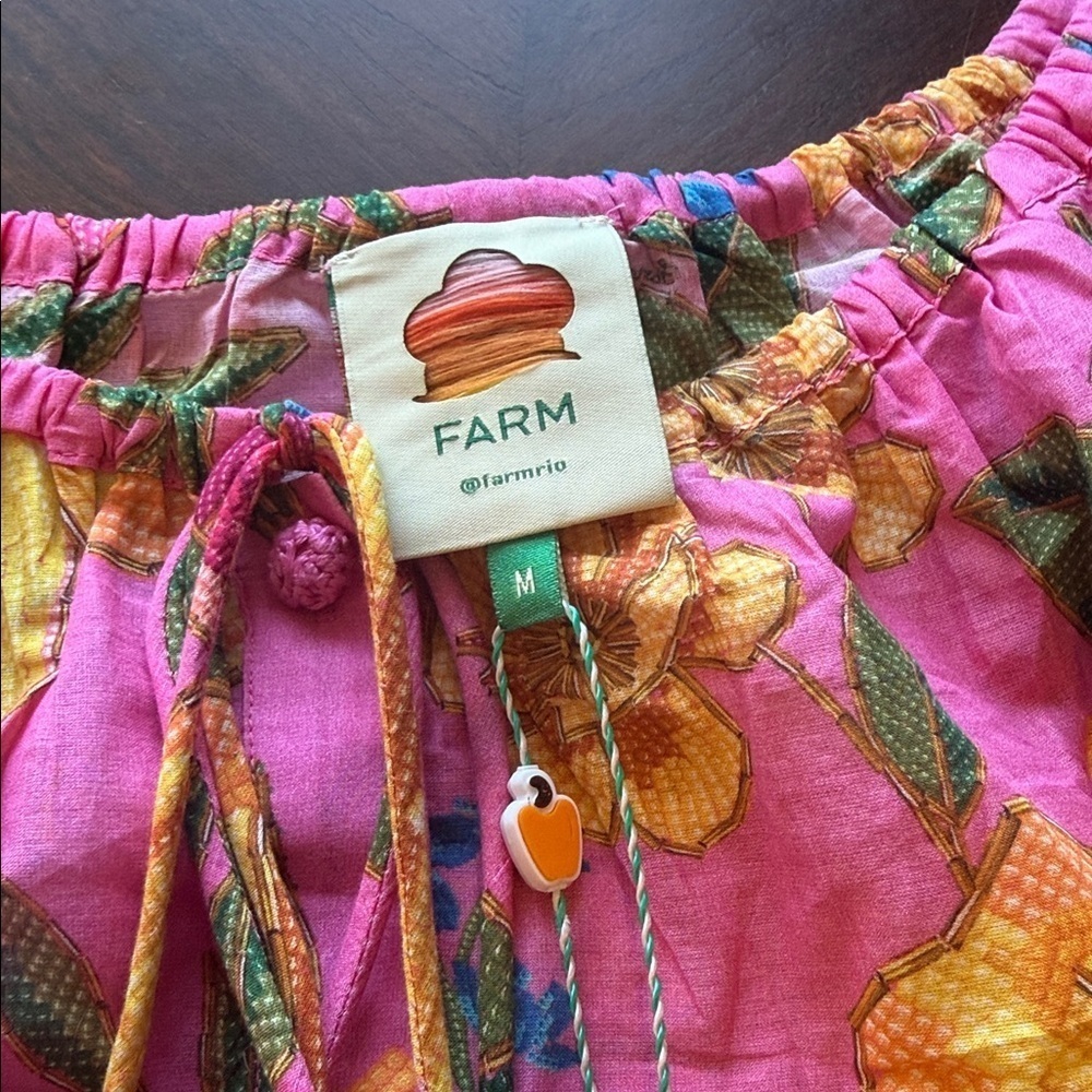 FARM Rio Pink Dress with Yellow and Green Floral Design - Picture 4 of 5